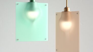 Lâmpada pendente vê lâmpada envolta por plexiglass