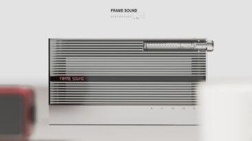 O alto-falante com foco na lista de reprodução traz a estética de rádio vintage para o seu interior